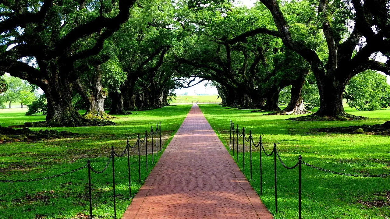 13 stop langs Great River Road i Louisiana